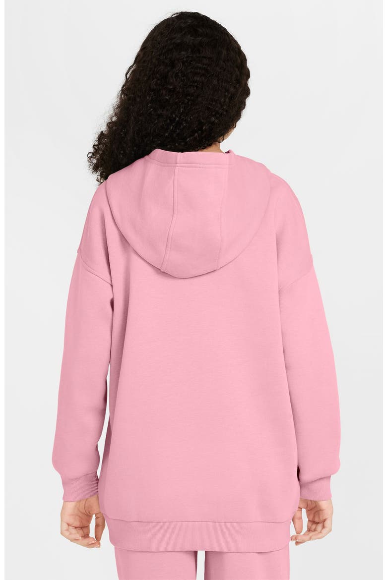 Kids' Sportswear Fleece Hoodie, Alternate, color, 690 MD SFT PNK/MD SFT PNK/WHT