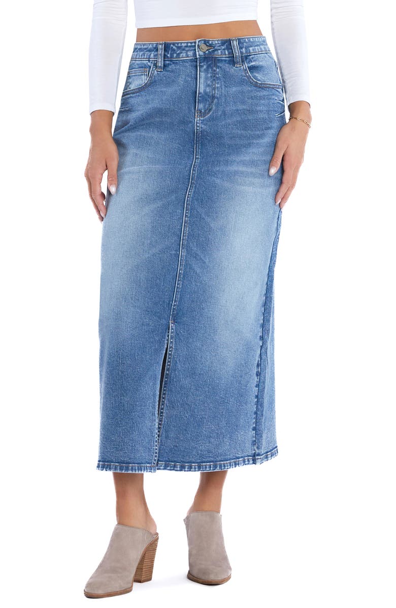 Wash Lab Denim Denim Midi Skirt, Main, color, 