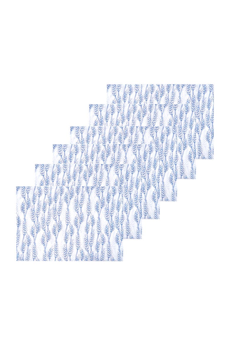 Blue Harvest Wheat Placemats Set of 6 14" x 20", Main, color, Blue