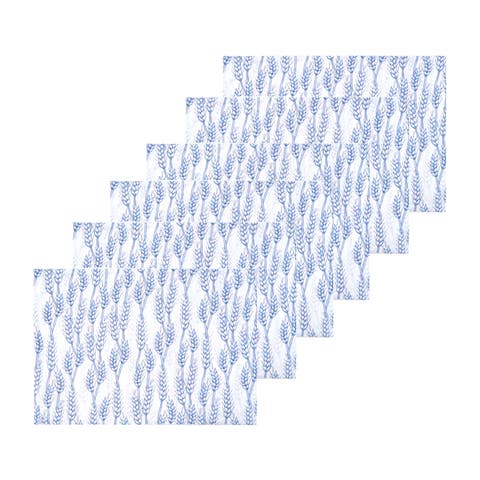 Blue Harvest Wheat Placemats Set of 6, 14" x 20"