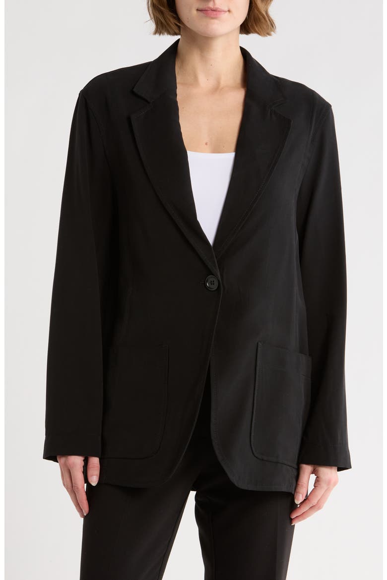 Single Button Blazer, Main, color, BLACK