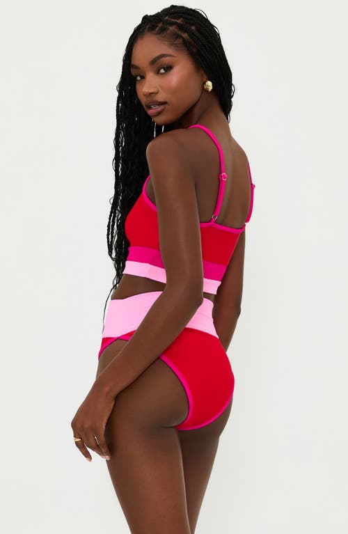 Beach Riot Eva Colorblock Bikini Top In Gumdrop Colorblock