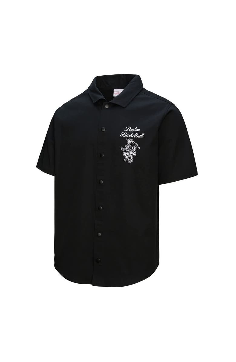 Mitchell & Ness Men's Mitchell & Ness Black Boston Celtics Hardwood Classics Camp Shirt, Alternate, color, Black