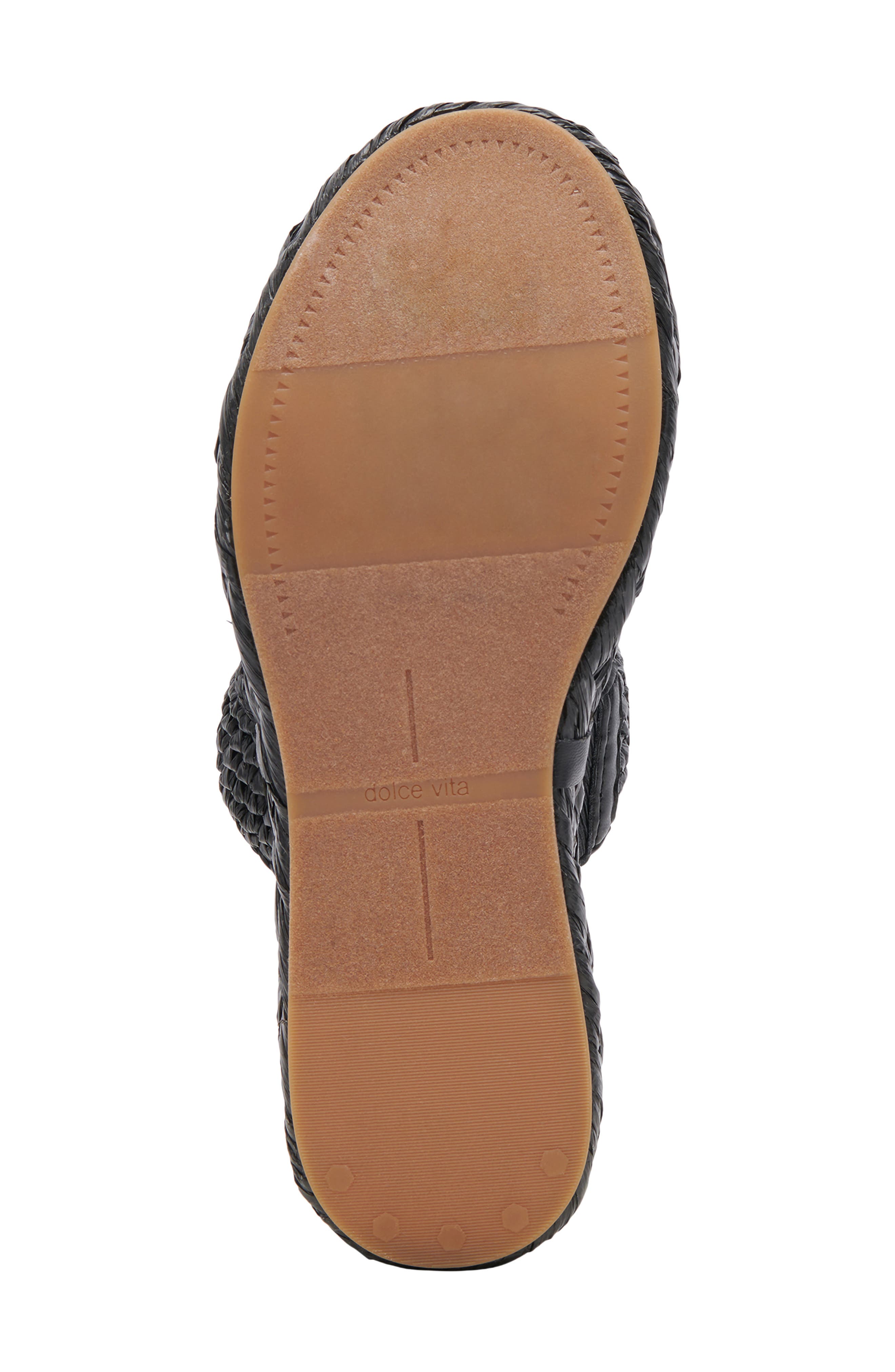 Dolce Vita Corla Braided Platform Slide Sandal, Alternate, color, Onxy Raffia