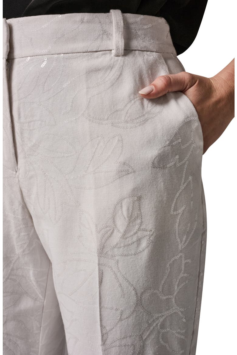 Sequin Slim Fit Pants, Alternate, color, CREAM
