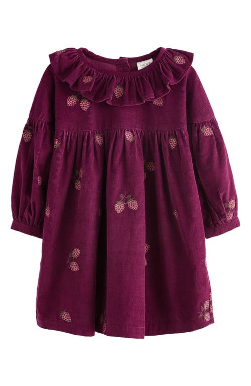 NEXT NEXT KIDS' FRUIT EMBROIDERED COTTON CORDUROY DRESS