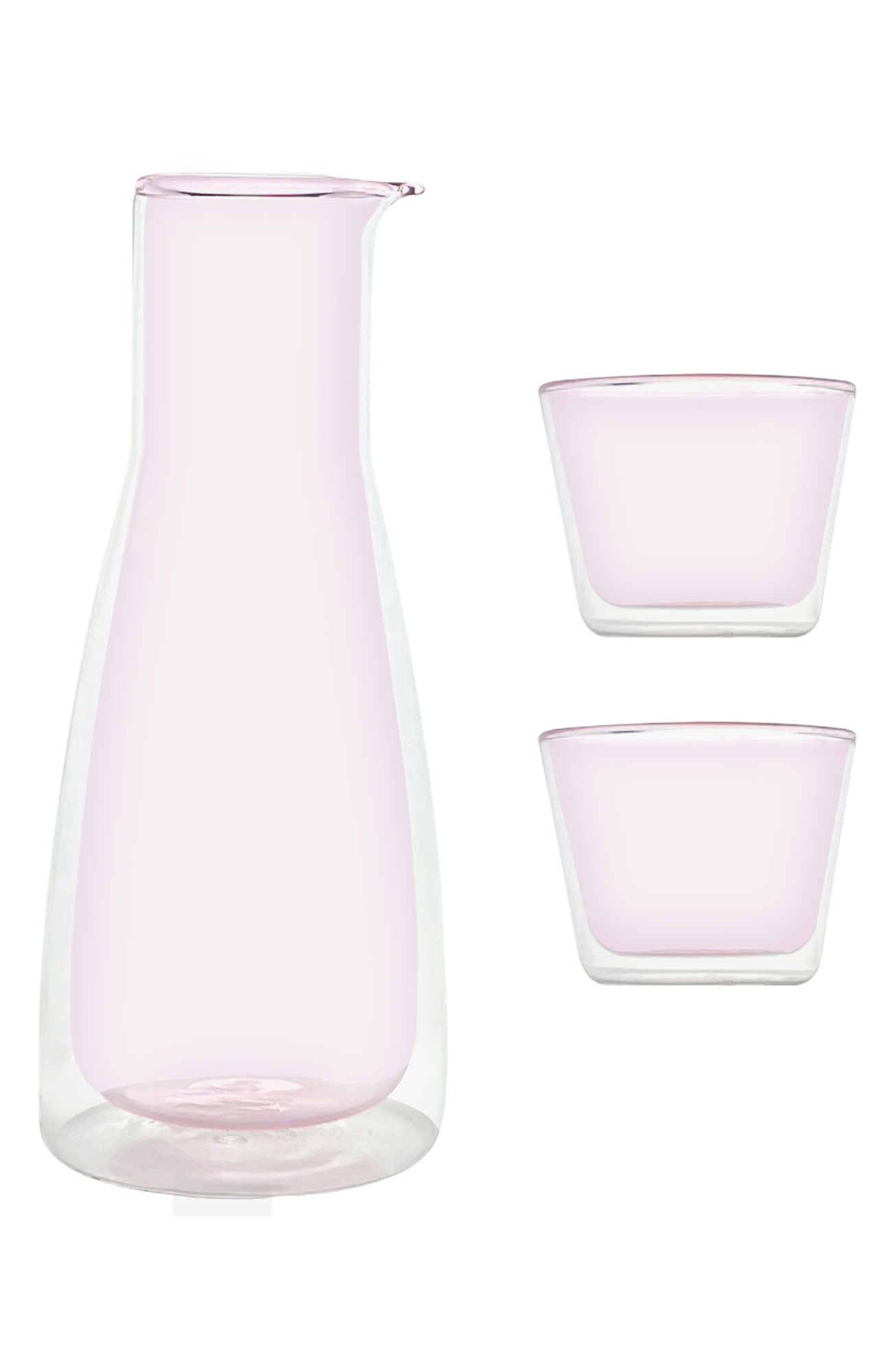 CLOUDNOLA Rocks Glasses & Carafe Set - Pink