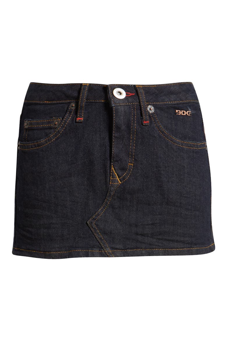 Striped Denim Ultra Miniskirt, Alternate, color, RINSE