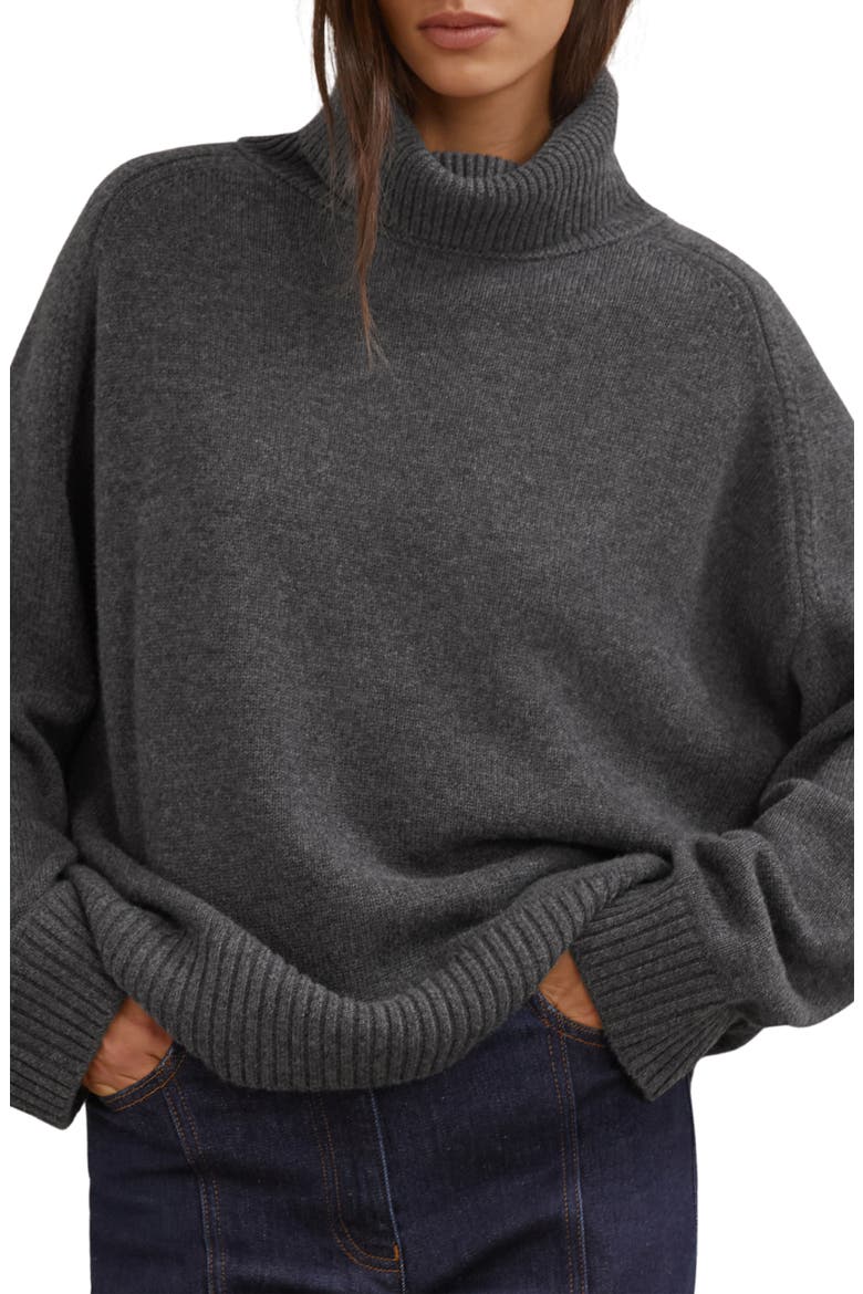 Brooklyn Wool & Cashmere Turtleneck Sweater, Alternate, color, CHARCOAL GREY