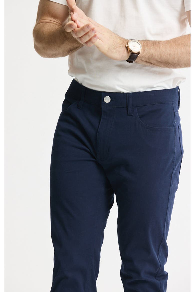 Cotton Silk Blend Stretch 5-Pocket Pants, Alternate, color, Navy