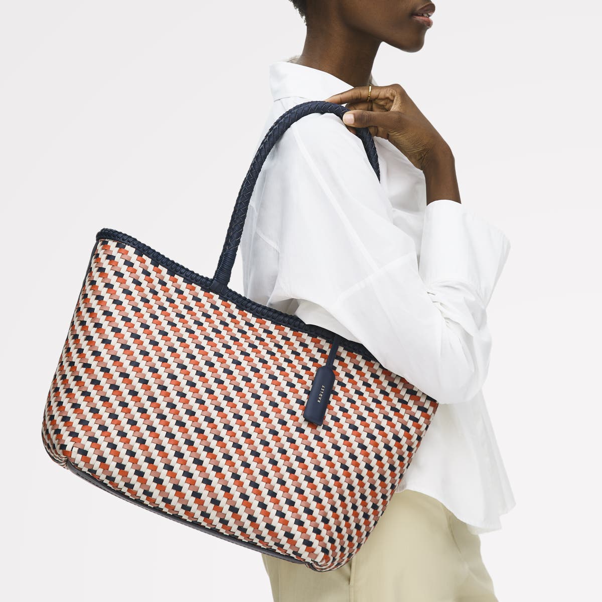 Radley The Sunningdale Medium Open Top Tote Bag, Alternate, color, Naval