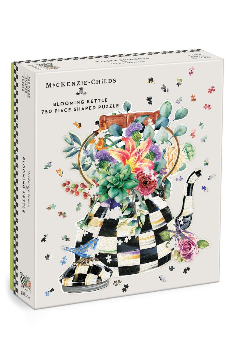 galison MacKenzie-Childs Blooming Kettle 750-Piece Shaped Puzzle, Alternate, color, 