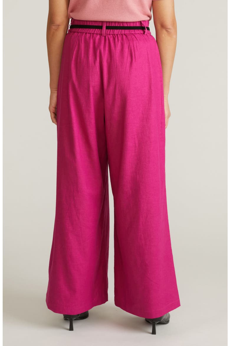 Palais Linen Blend Beach Pants, Alternate, color, HYPER PINK