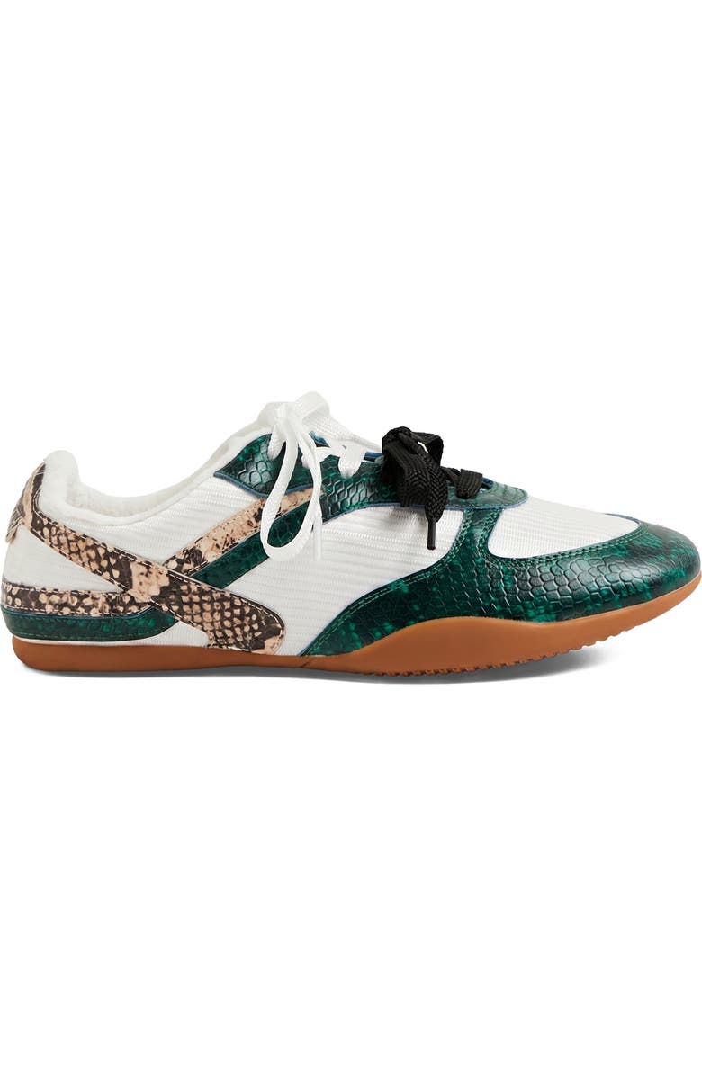 DJANGO AND JULIETTE Zoya Flat Sneaker, Alternate, color, Green Snake