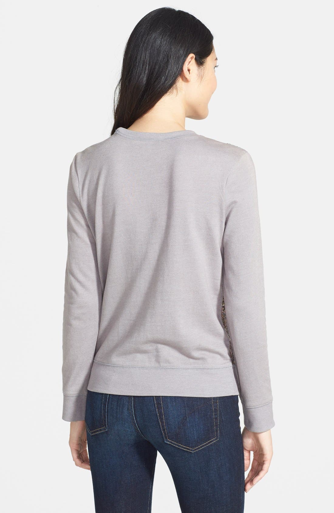 Halogen® Embroidered Sweatshirt (Women) | Nordstrom