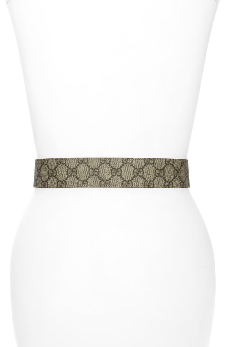 Gucci Tiger Head Spur Buckle Belt, Alternate, color, 