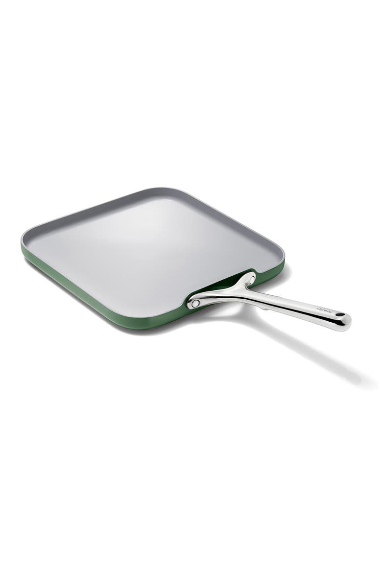 11" Ceramic Nonstick Square Griddle, Main, color, SAGE