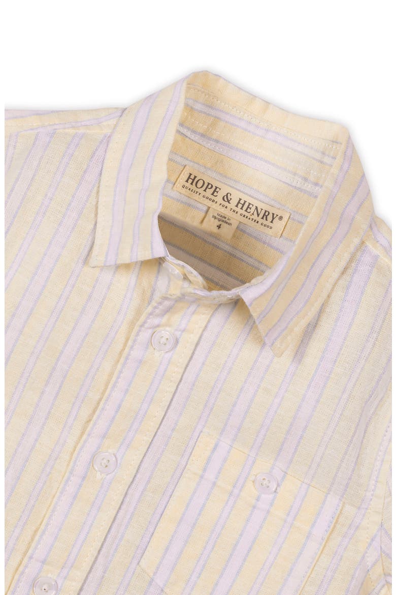 Kids' Linen Short Sleeve Shirt, Alternate, color, Sunlit Stripe