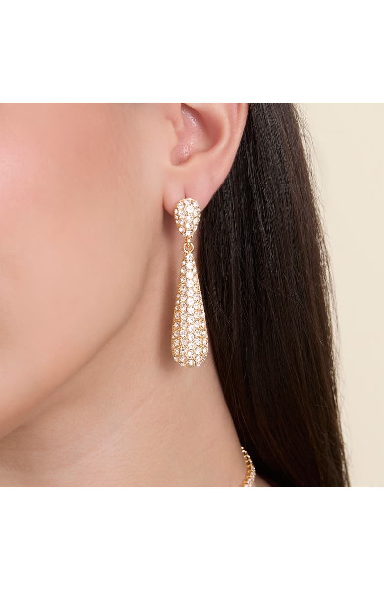 Jessica Simpson Crystal Drop Earrings, Alternate, color, Silver