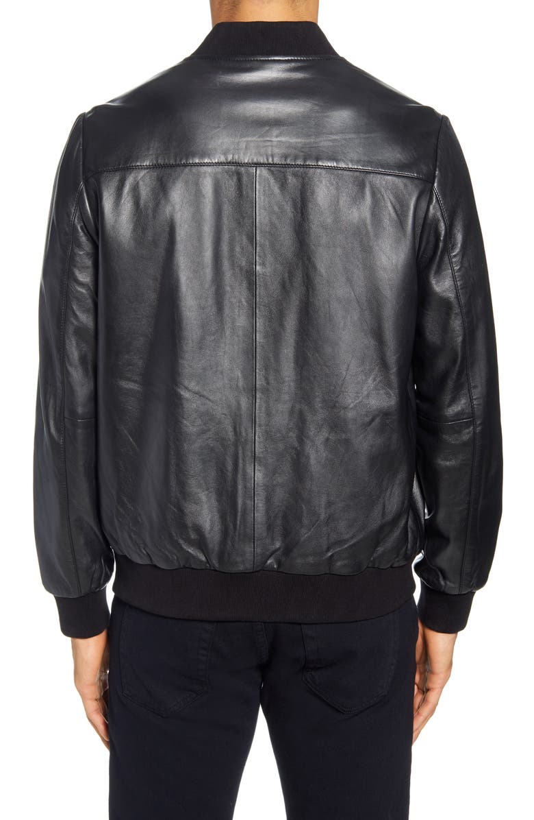 Bagatelle Lambskin Leather Bomber Jacket, Alternate, color,