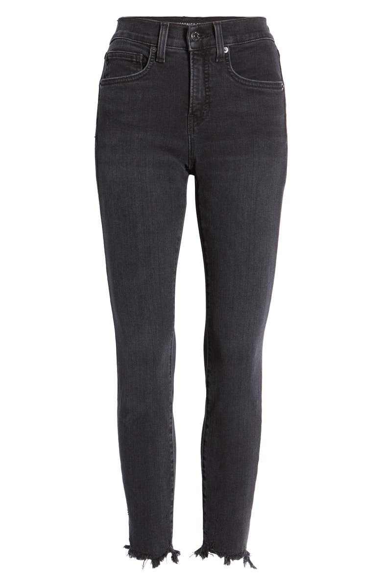 Veronica Beard Women's Emma Frayed Skinny Jeans, Alternate, color, Washed Onyx