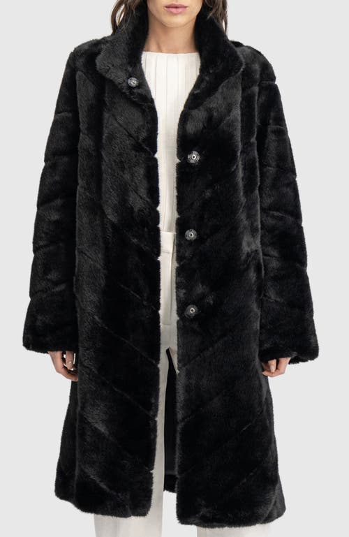 Lyla Grant Fur-free Mink (faux Fur) Short Coat In Black