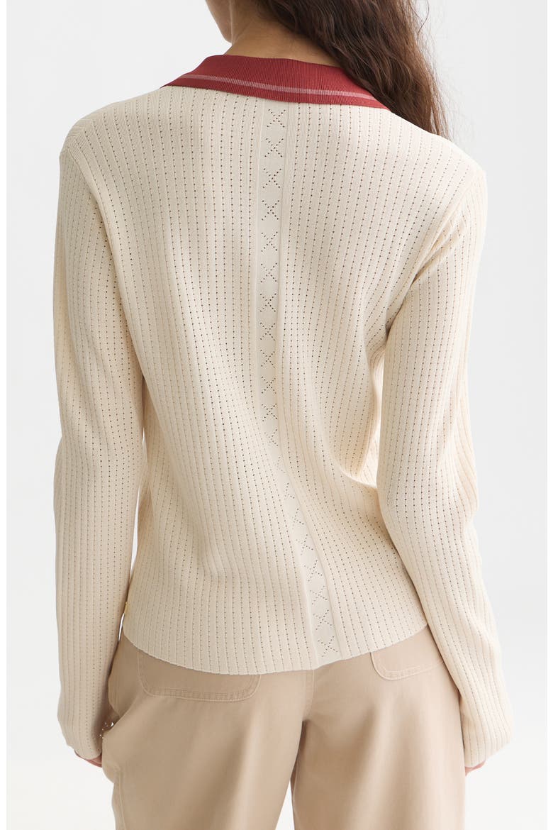 Pointelle Knit Cardigan, Alternate, color, EGGNOG