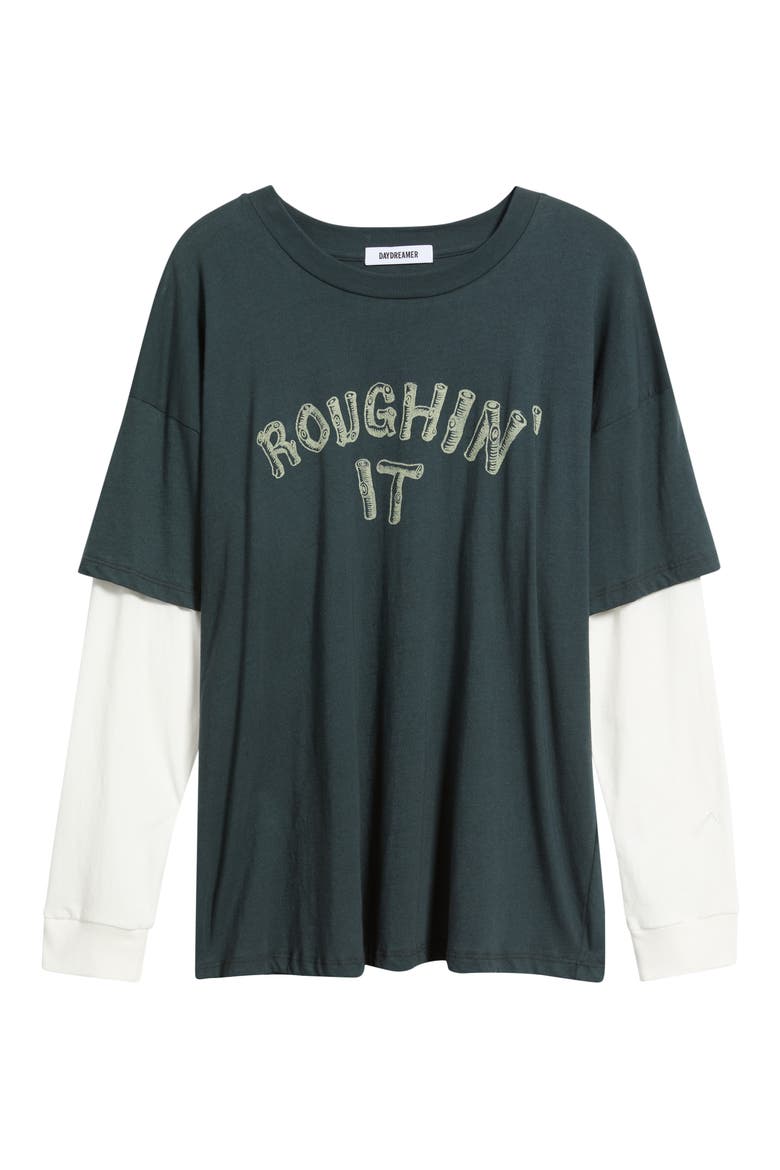 Roughin It Graphic Two-Fer Tee, Alternate, color, VINTAGE BLACK COMBO