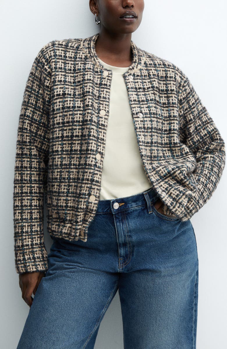 MANGO Dolors Tweed Jacket, Alternate, color, 