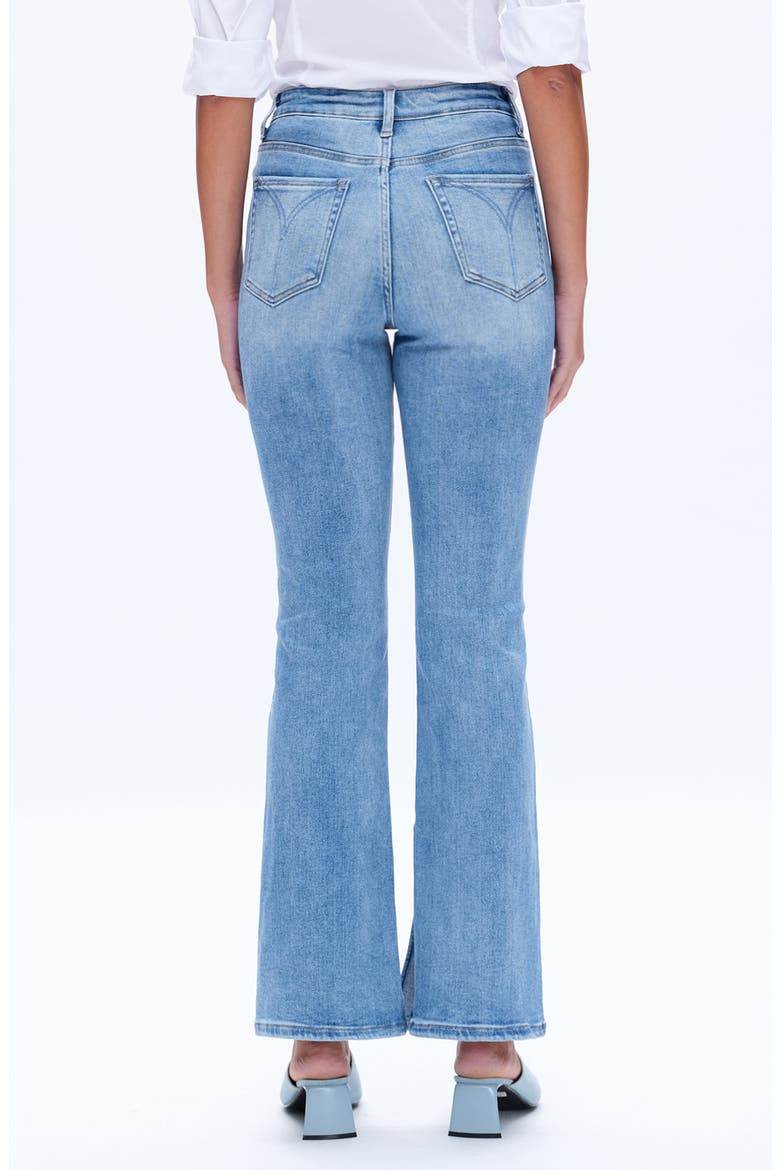 High Waist Slit Flare Jeans, Alternate, color, MEDIUM BLUE