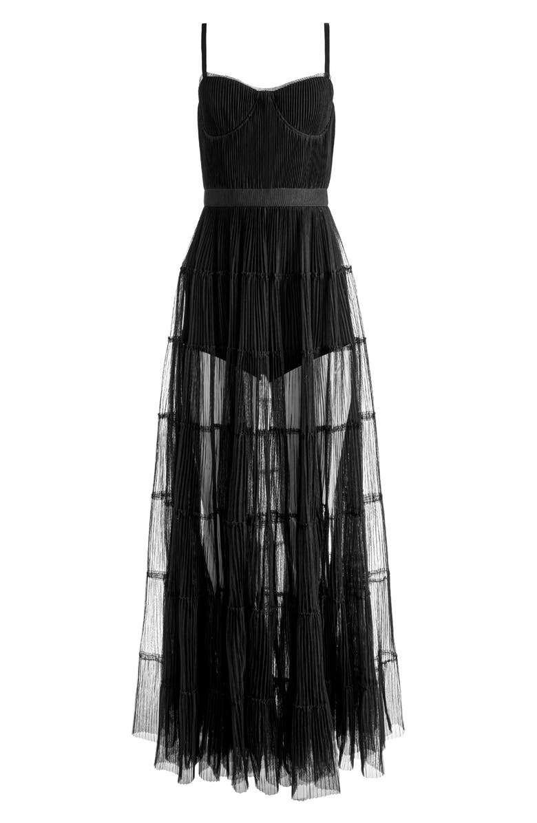 Alice + Olivia Deena Pleated Maxi Dress, Alternate, color,