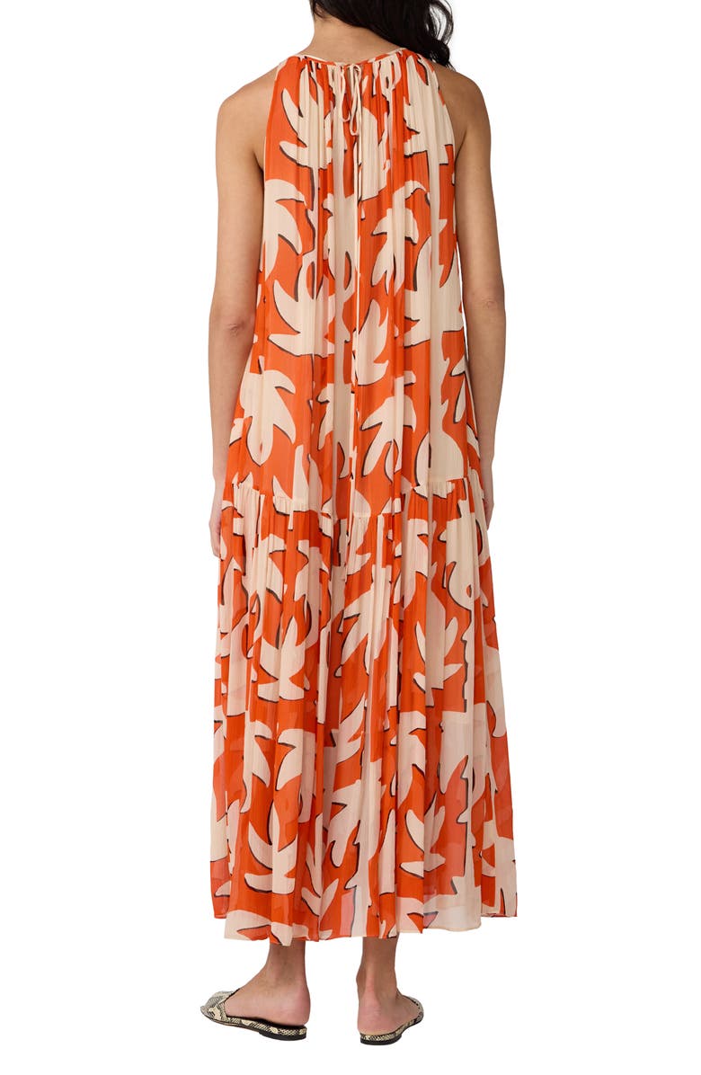 Diane von Furstenberg Cherry Abstract Print Maxi Dress, Alternate, color, Heritage Palm Big Burnt Orange