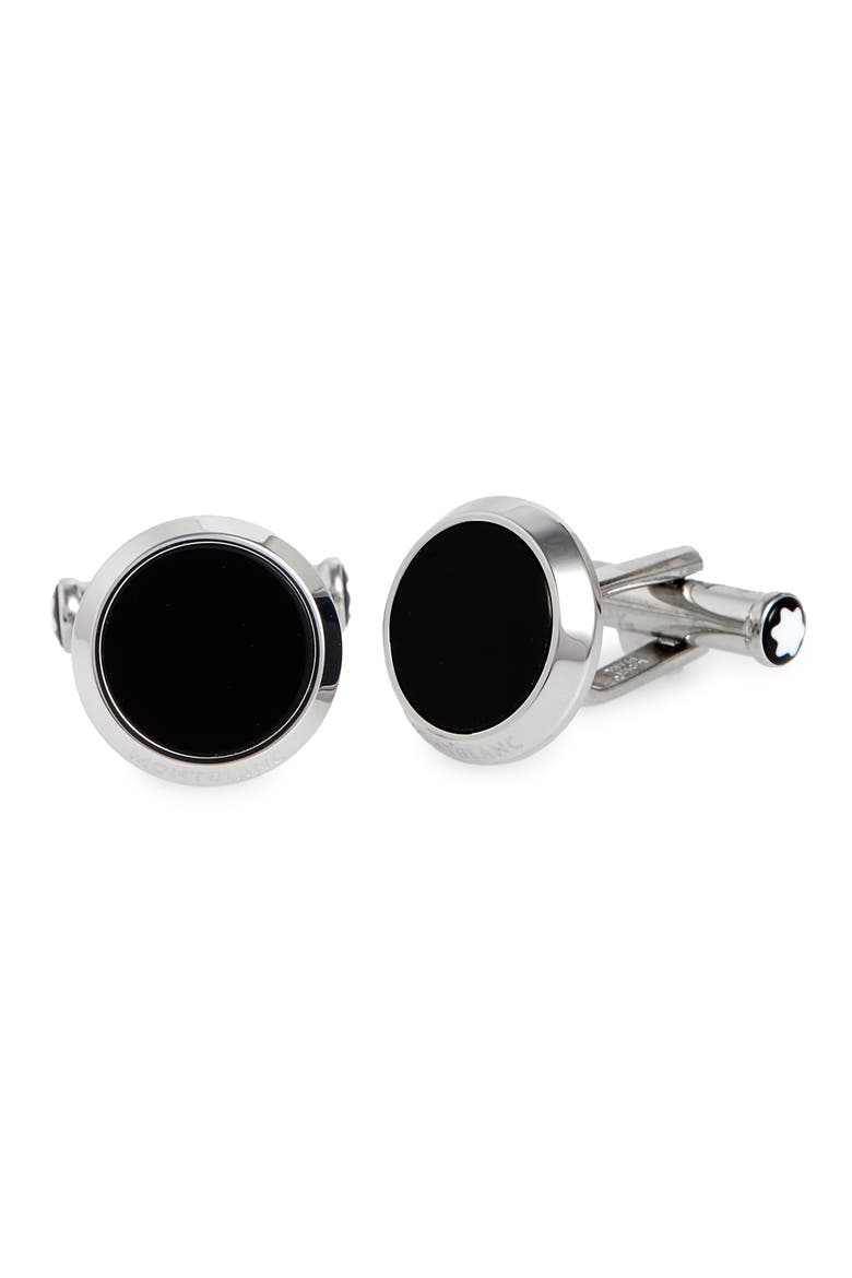 Onyx Cuff Links, Main, color, STAINLESS STEEL