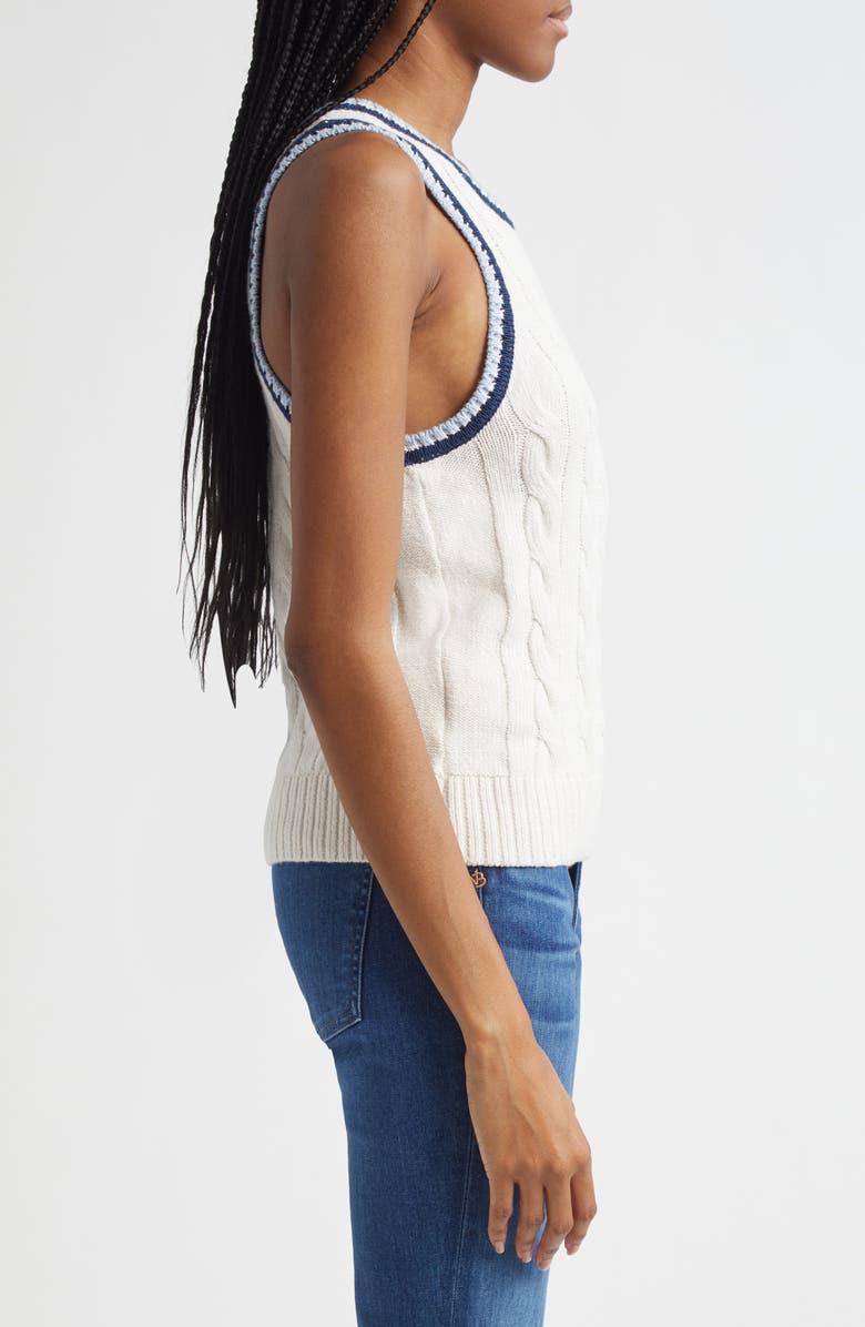 Veronica Beard Jerrel Cable Linen & Silk Sweater Tank, Alternate, color, 