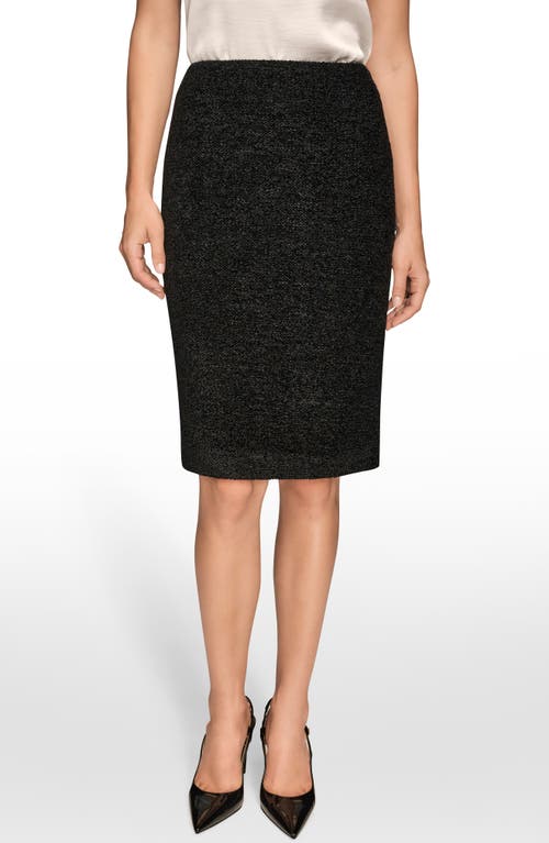 Donna Karan New York Metallic Pencil Skirt In Black