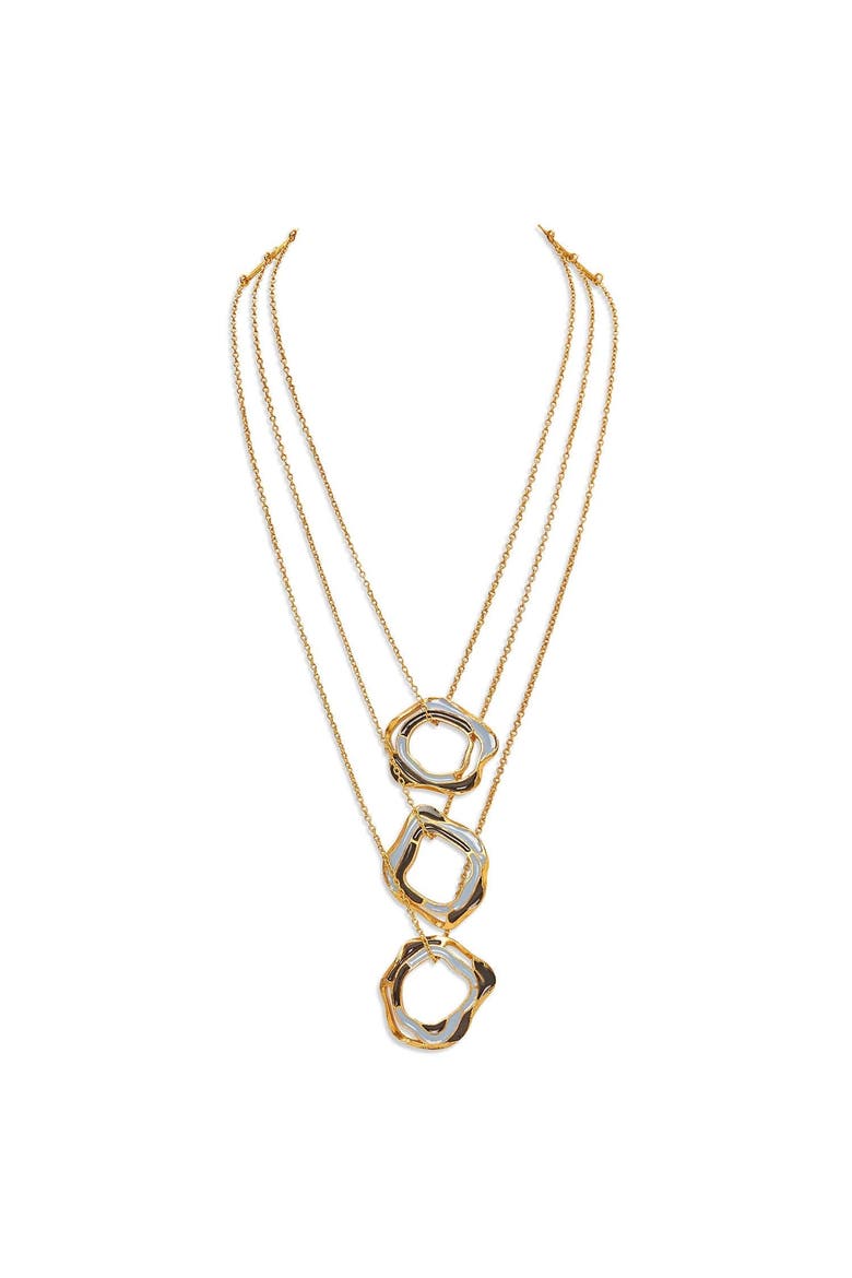 AQUA LAYERED NECKLACE, Main, color, Gold Plated