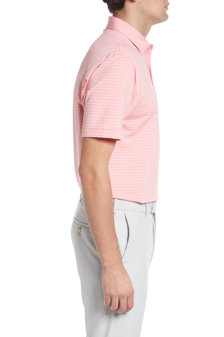 Crafty Stripe Stretch Jersey Polo, Alternate, color, CORAL CRUSH