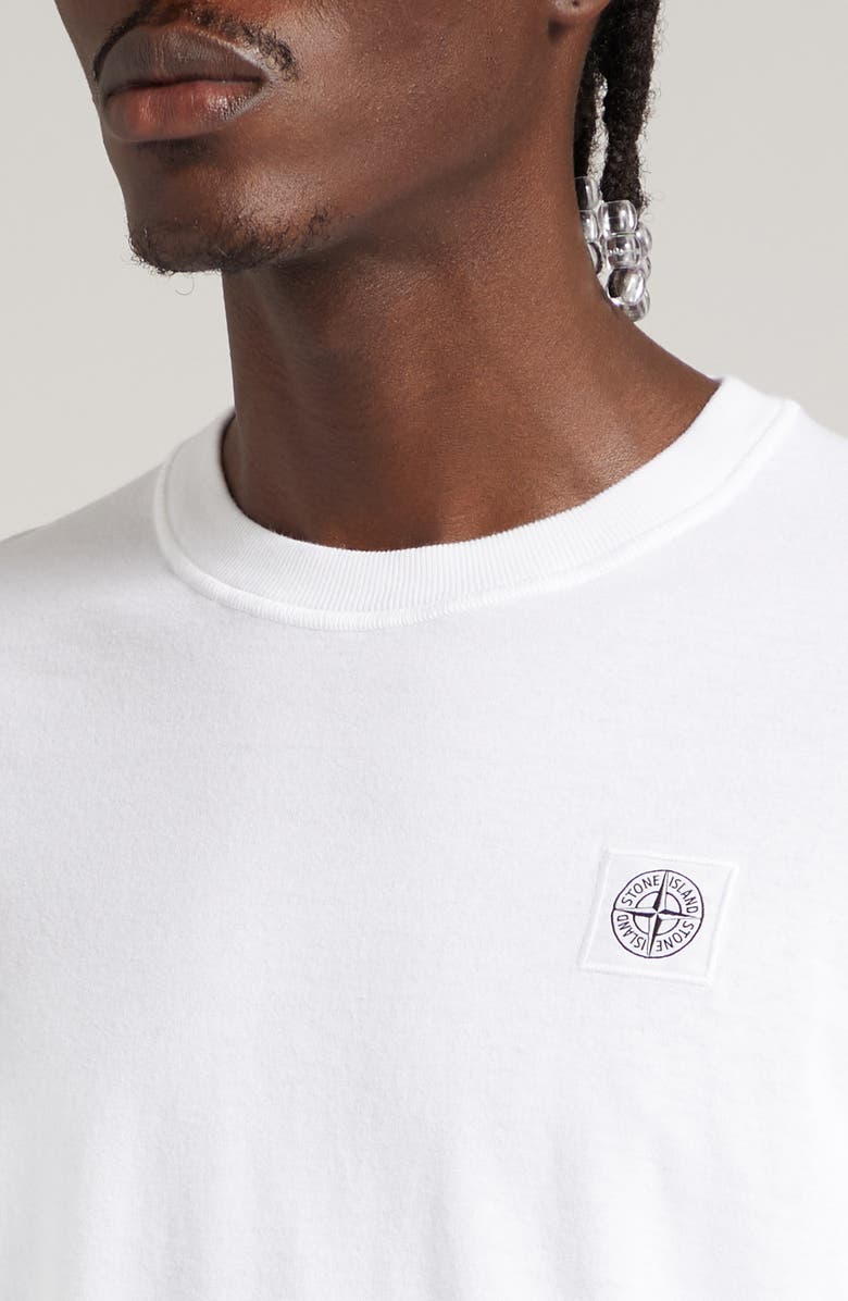 Stone Island Logo Patch Cotton T-Shirt, Alternate, color, White