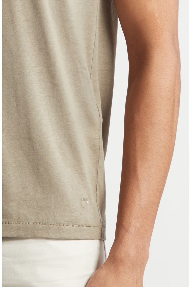 Short Sleeve Lyocell & Cotton Crewneck T-Shirt, Alternate, color, OLIVE GREEN