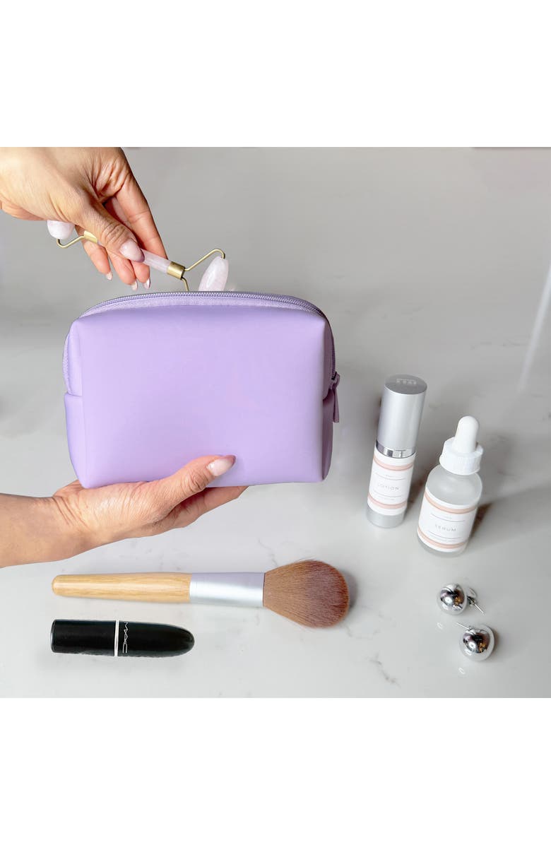 MYTAGALONGS Velour Mini Cosmetic Loaf Bag, Alternate, color, Lilac