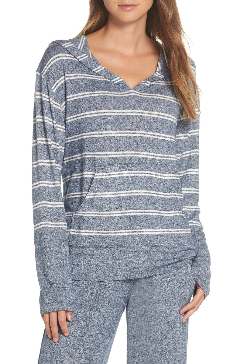 Felina Jenny Slub Knit Lounge Hoodie, Main, color, Insignia Blue