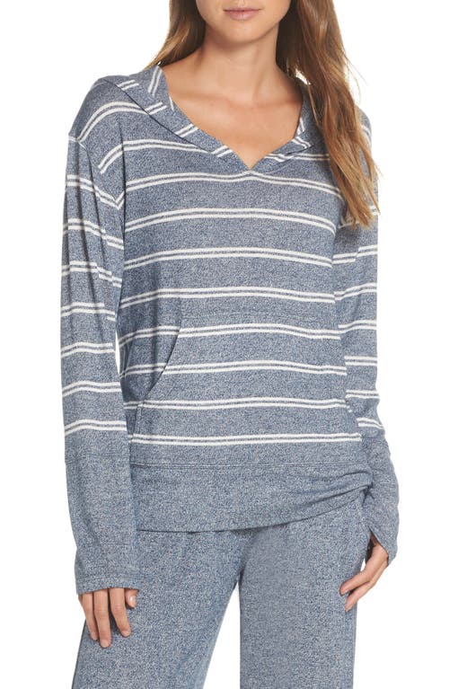 Felina Jenny Slub Knit Lounge Hoodie In Gray
