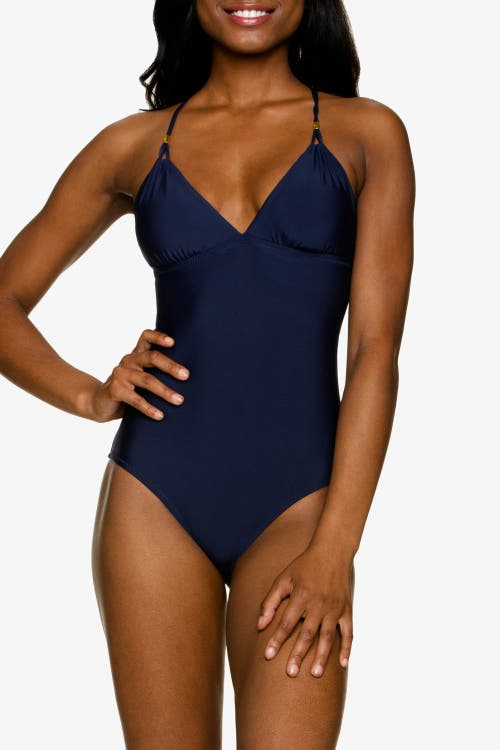 Helen Jon Lattice Back One-piece In Navy