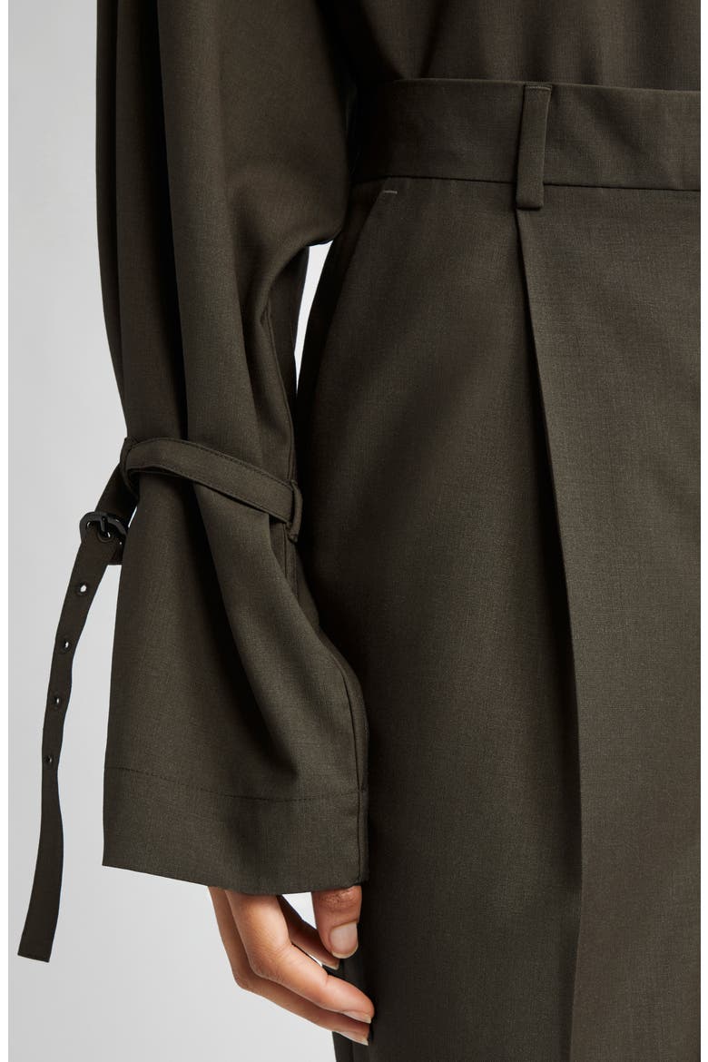 Pleated Wool Trousers, Alternate, color, PEPPER