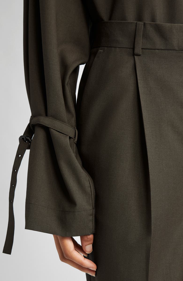 TOTEME Pleated Wool Trousers, Alternate, color, Pepper