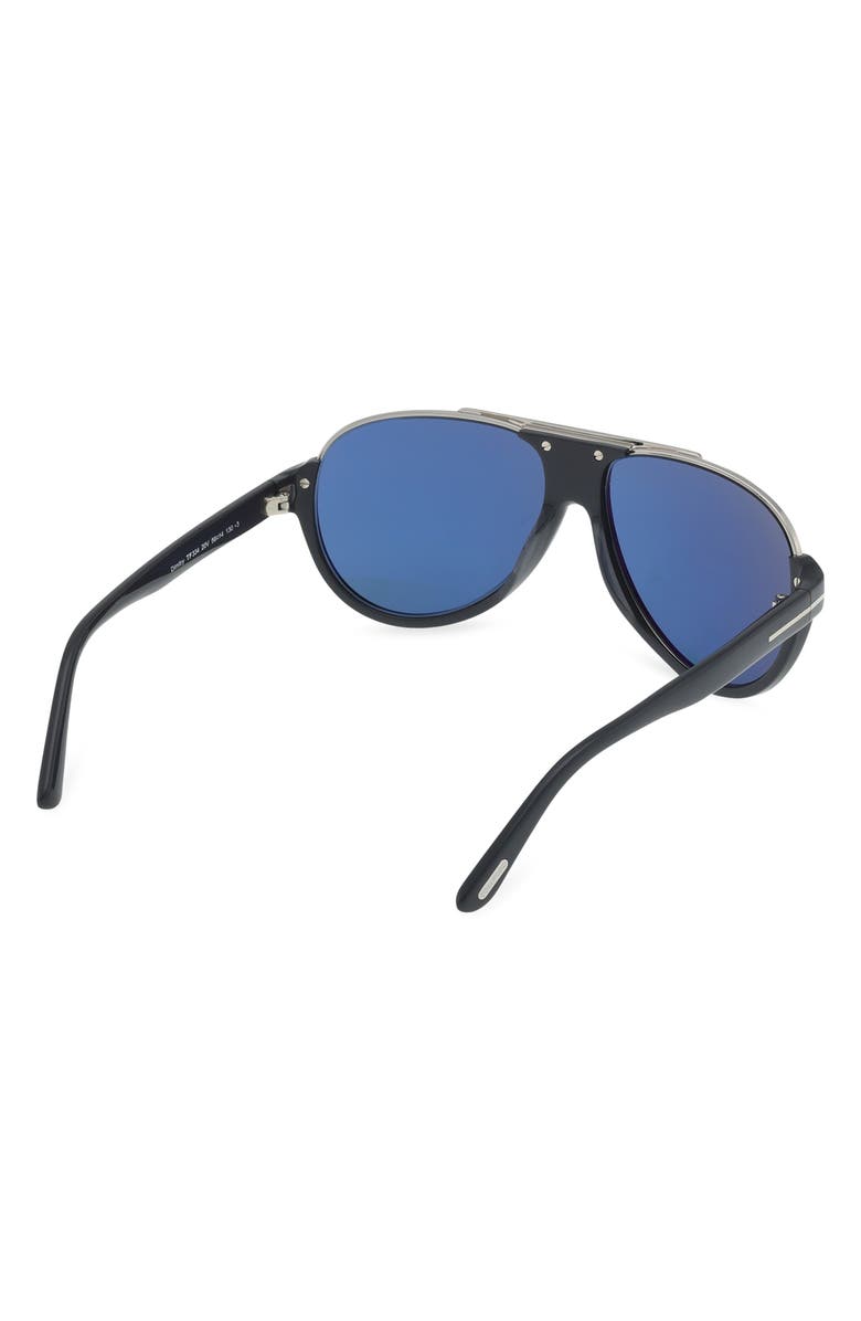 TOM FORD 'Dimitry' 59mm Aviator Sunglasses, Alternate, color, Shiny Palladium / Blue