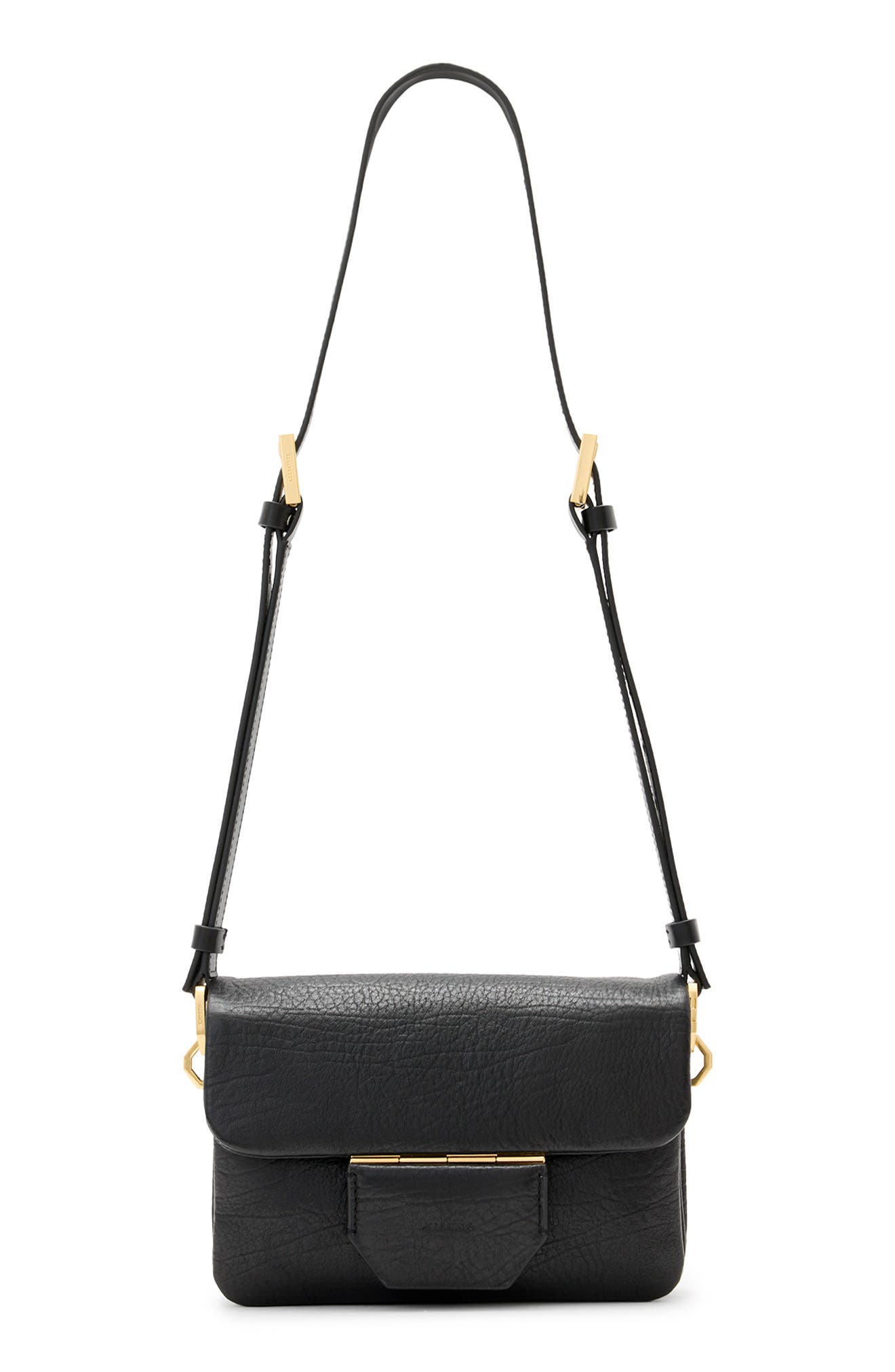 AllSaints Jupiter Leather Crossbody Bag, Main, color, Black