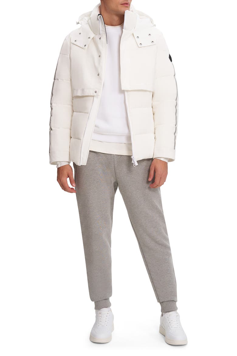 Zeke Hooded Puffer Jacket, Alternate, color, OFF WHITE