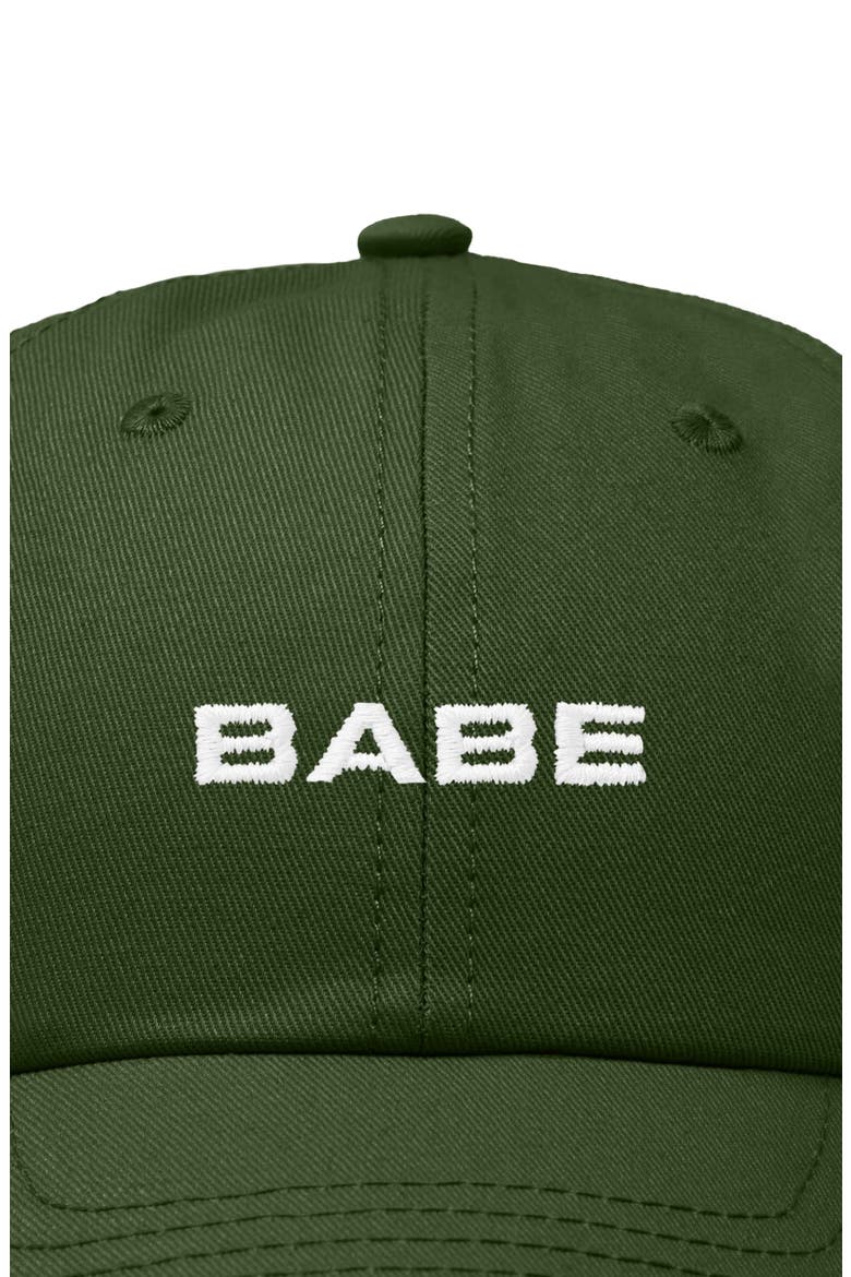 Babe Embroidered Cap, Alternate, color, Olive