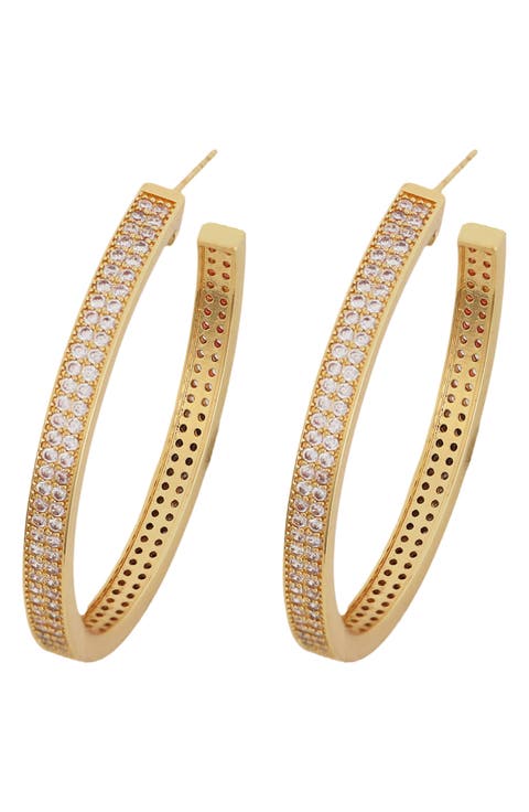 Cubic Zirconia Hoop Earrings